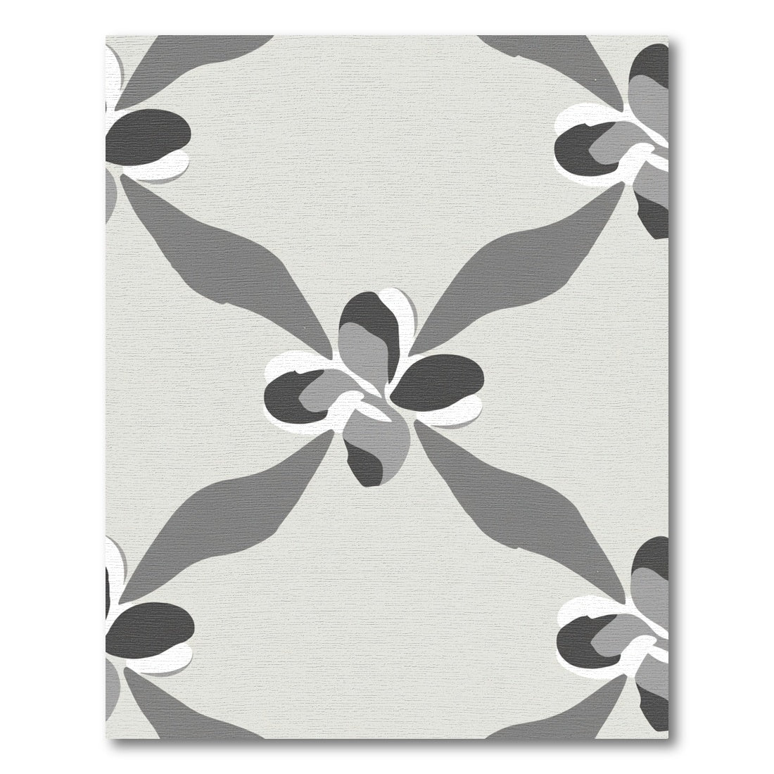 Monochromatic Floral Diamond Arrangement Rug
