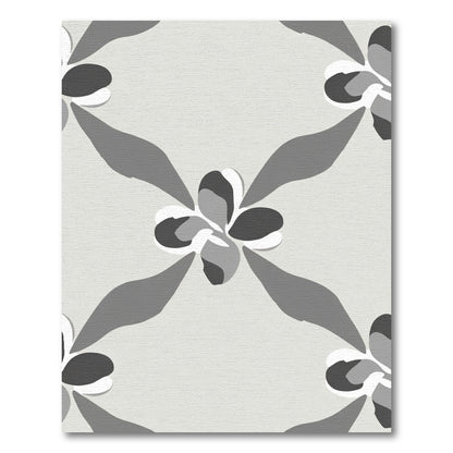 Monochromatic Floral Diamond Arrangement Rug