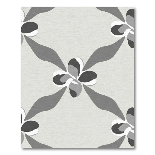 Monochromatic Floral Diamond Arrangement Rug
