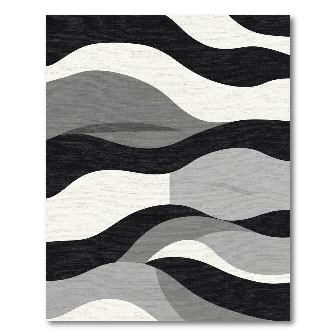 Monochromatic Abstract Organic Wave Rug