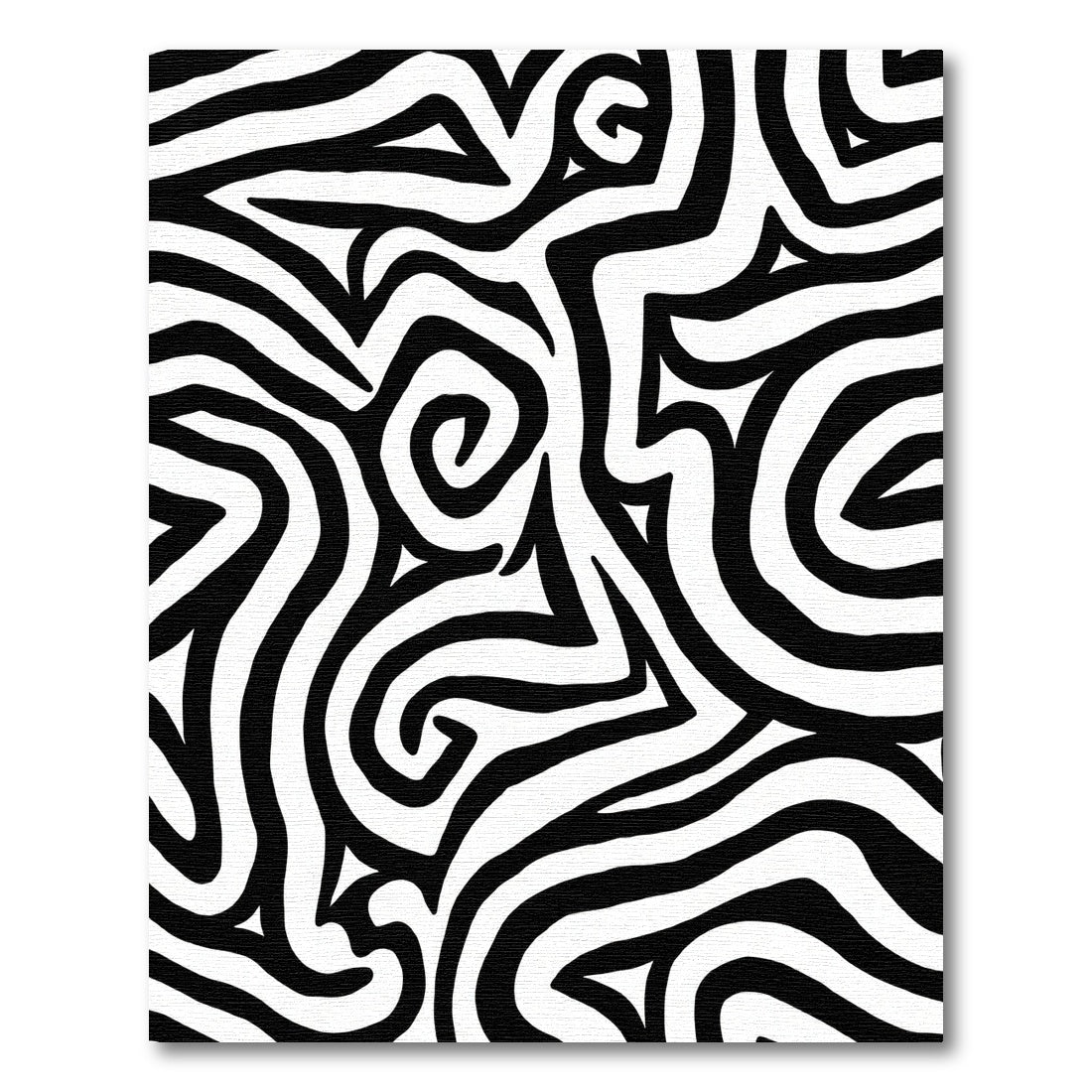 Organic Black White Swirl Zebra Rug
