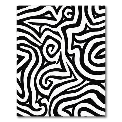 Organic Black White Swirl Zebra Rug