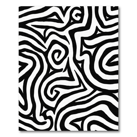 Organic Black White Swirl Zebra Rug