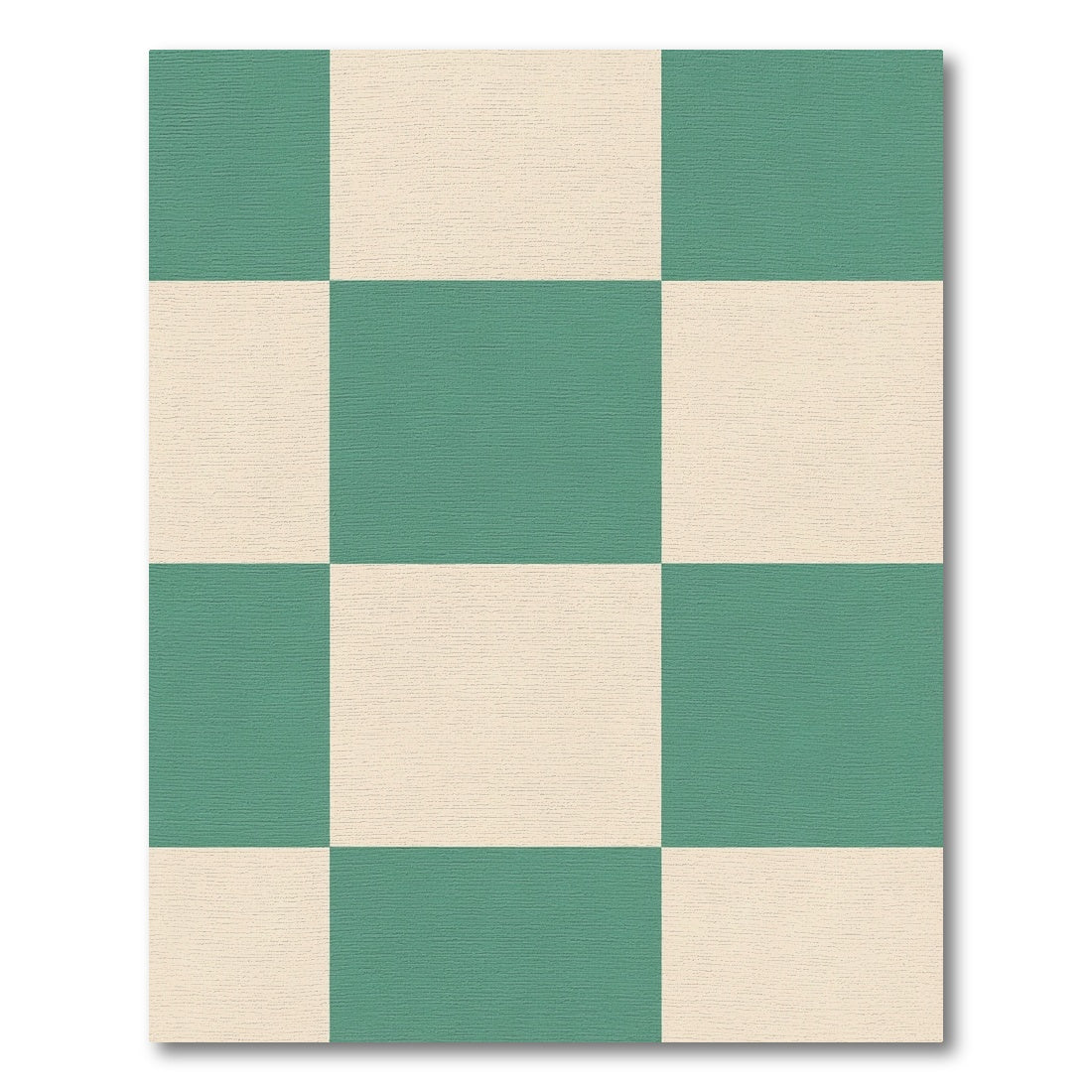 Teal Cream Checkerboard Square Arrangement Rug