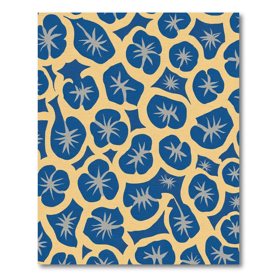 Bold Blue Flower Morning Glory Vines Rug