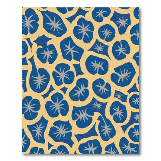 Bold Blue Flower Morning Glory Vines Rug