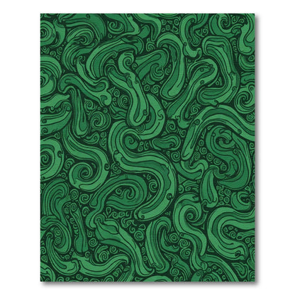 Emerald Green Swirling Ribbon Flow Rug
