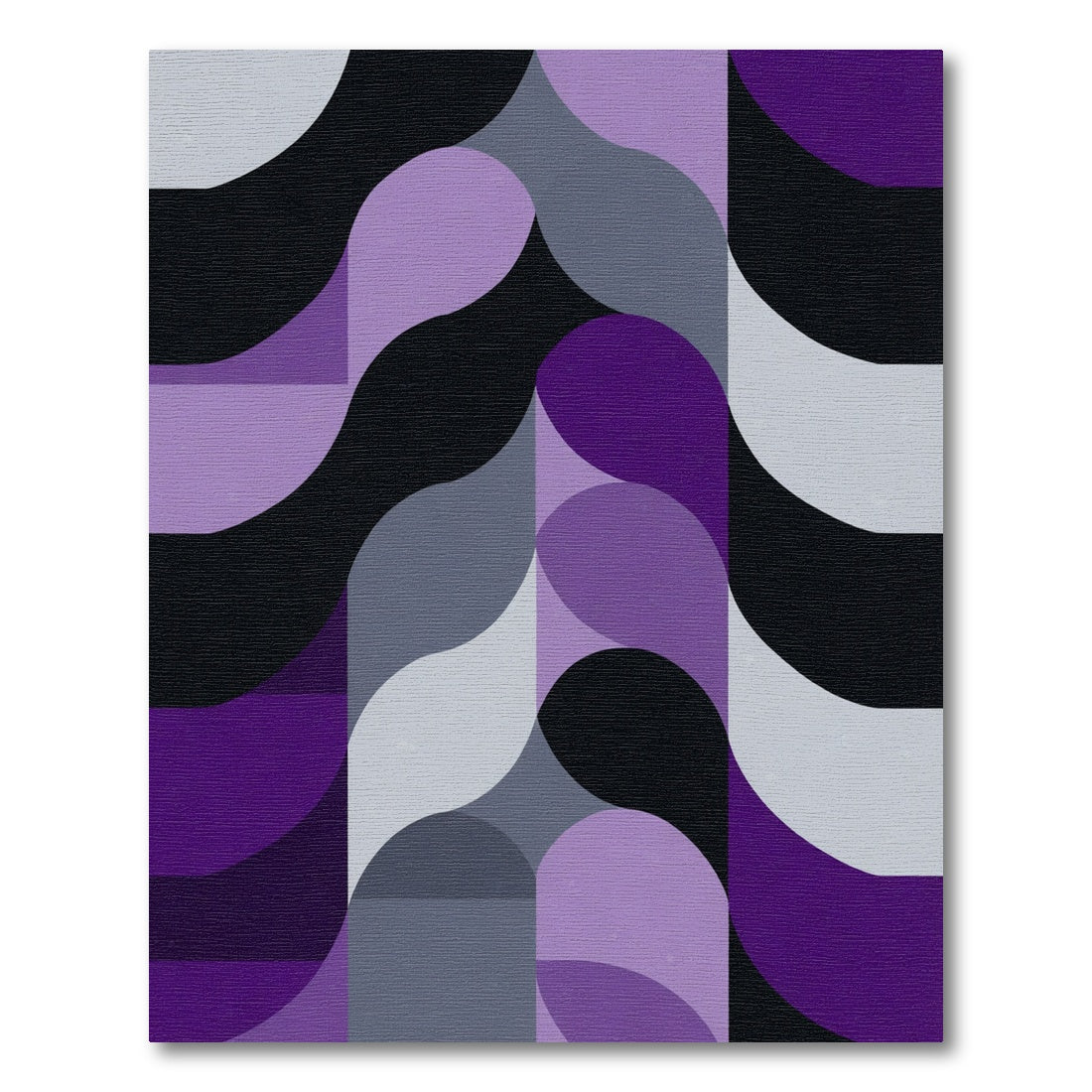 Purple and Gray Abstract Wave Rug