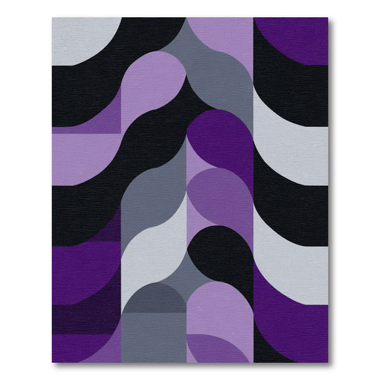 Purple and Gray Abstract Wave Rug