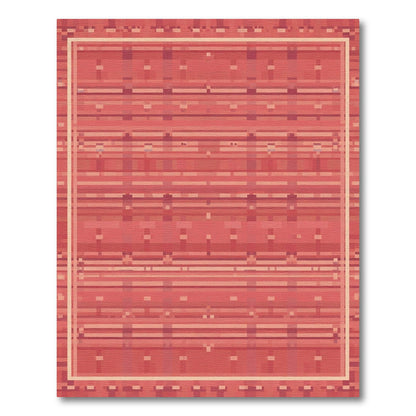Terracotta Pixelated Stripe Framing Rug