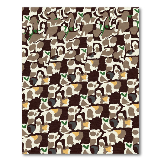 Farmyard Brown White Cow Herd Rug