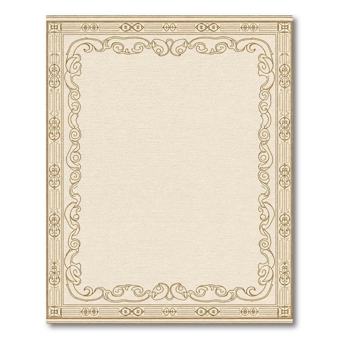Ornate Golden Scroll Border Rug