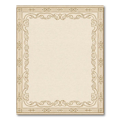 Ornate Golden Scroll Border Rug