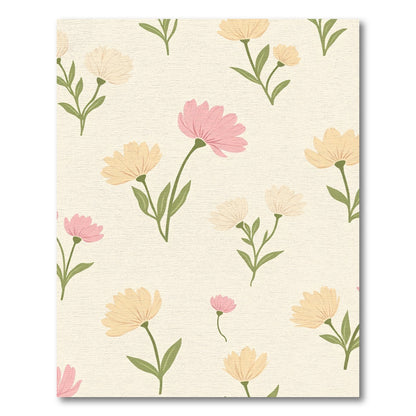 Delicate Garden Floral Pink Yellow Rug