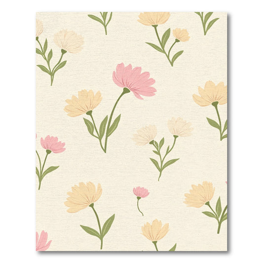 Delicate Garden Floral Pink Yellow Rug