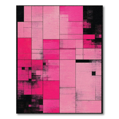 Pink Geometric Modern Area Rug