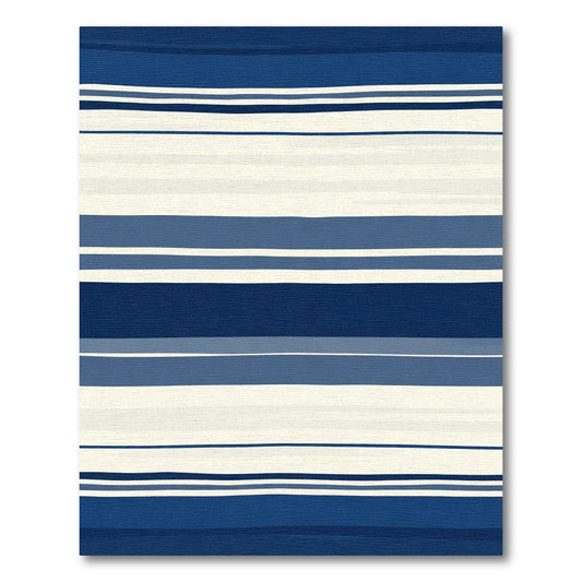 Contrasting Stripes Navy Cream Rug