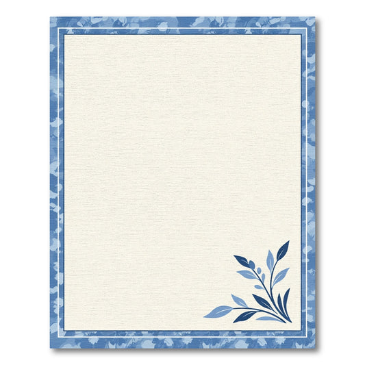 Deep Blue Floral Corner Abstract Rug
