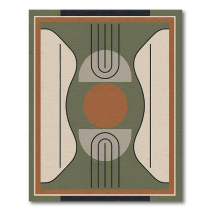 Green Geometric Arch Area Rug