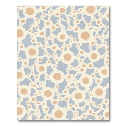 Pastel Peach Circles Interconnected Composition Rug