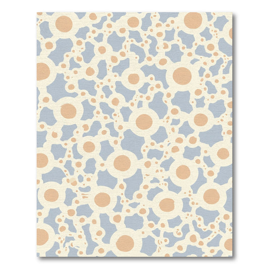 Pastel Peach Circles Interconnected Composition Rug