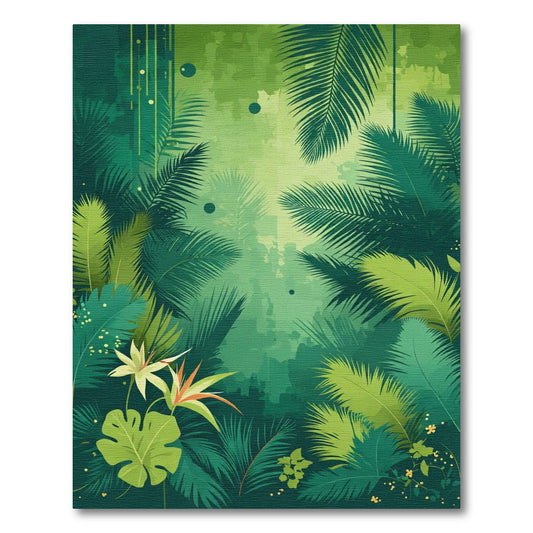Verdant Emerald Jungle Canopy Rug