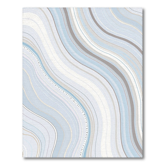 Blue Gray Wavy Abstract Rug