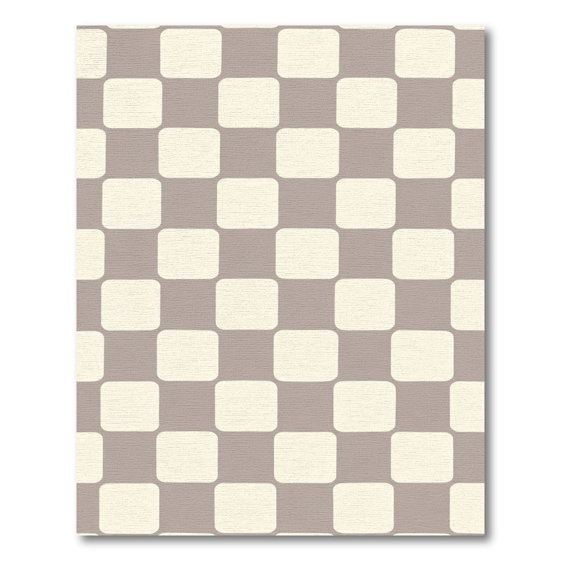 Soft Taupe and Cream Rounded Squares Rug