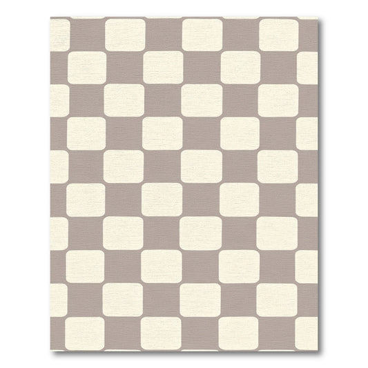 Soft Taupe and Cream Rounded Squares Rug