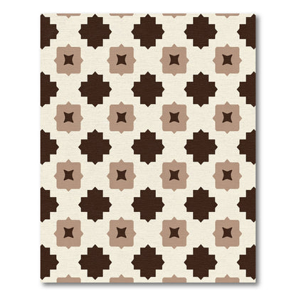 Brown Beige Quatrefoil Geometric Rug