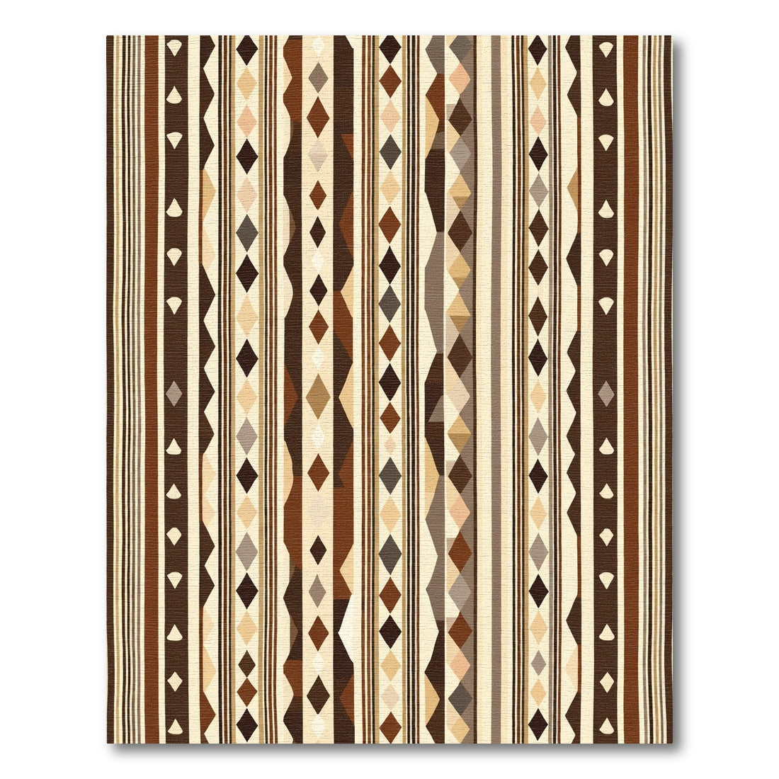 Earthy Geometric Tribal Stripe Rug