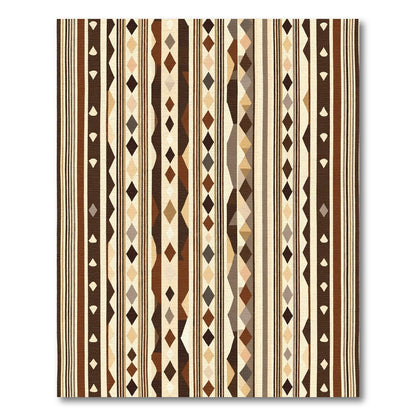 Earthy Geometric Tribal Stripe Rug