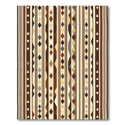 Earthy Geometric Tribal Stripe Rug