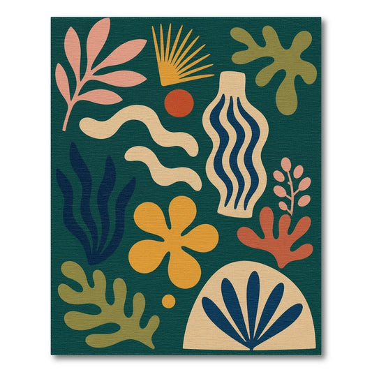 Abstract Green Area Rug