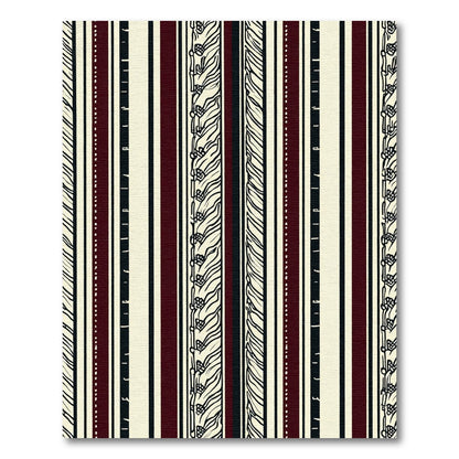 Cream Burgundy Black Striped Organic Zigzag Rug