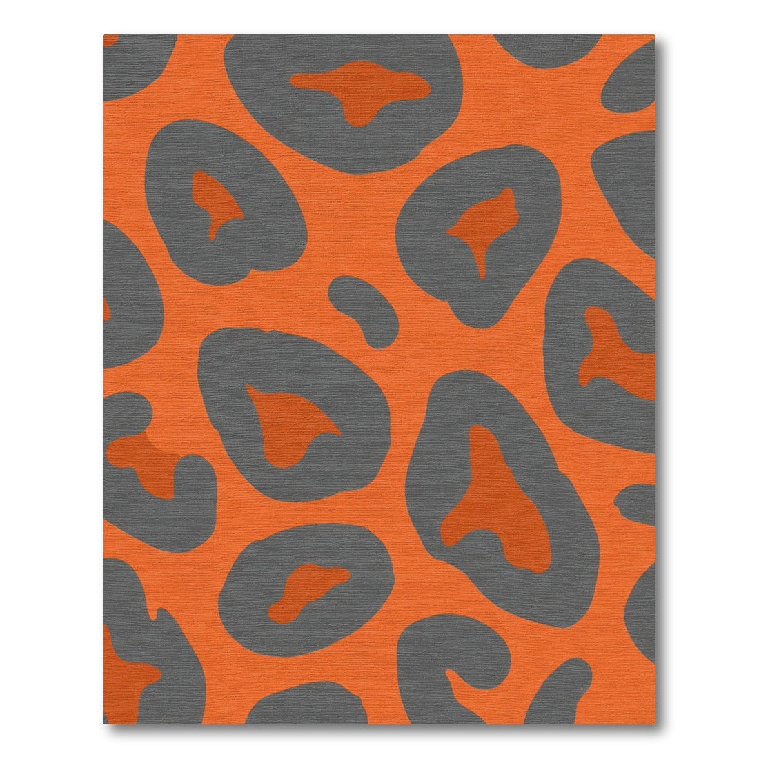 Bold Orange Gray Leopard Print Rug
