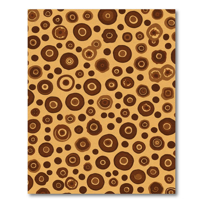 Brown Circles Scattered Organic Composition Rug