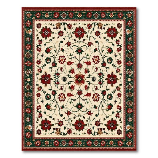 Red Floral Persian Area Rug