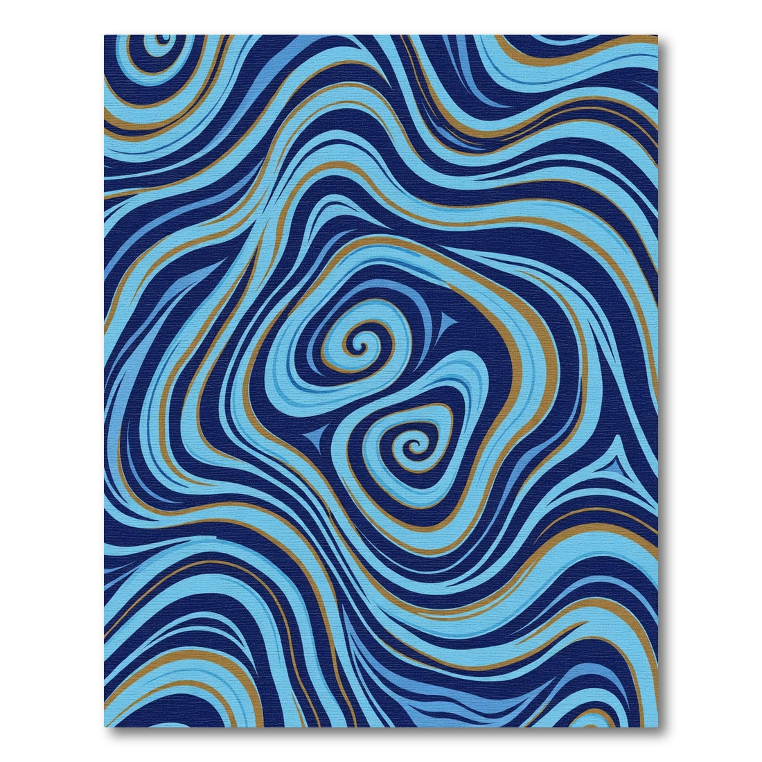 Deep Blue Swirls Flow Abstract Rug
