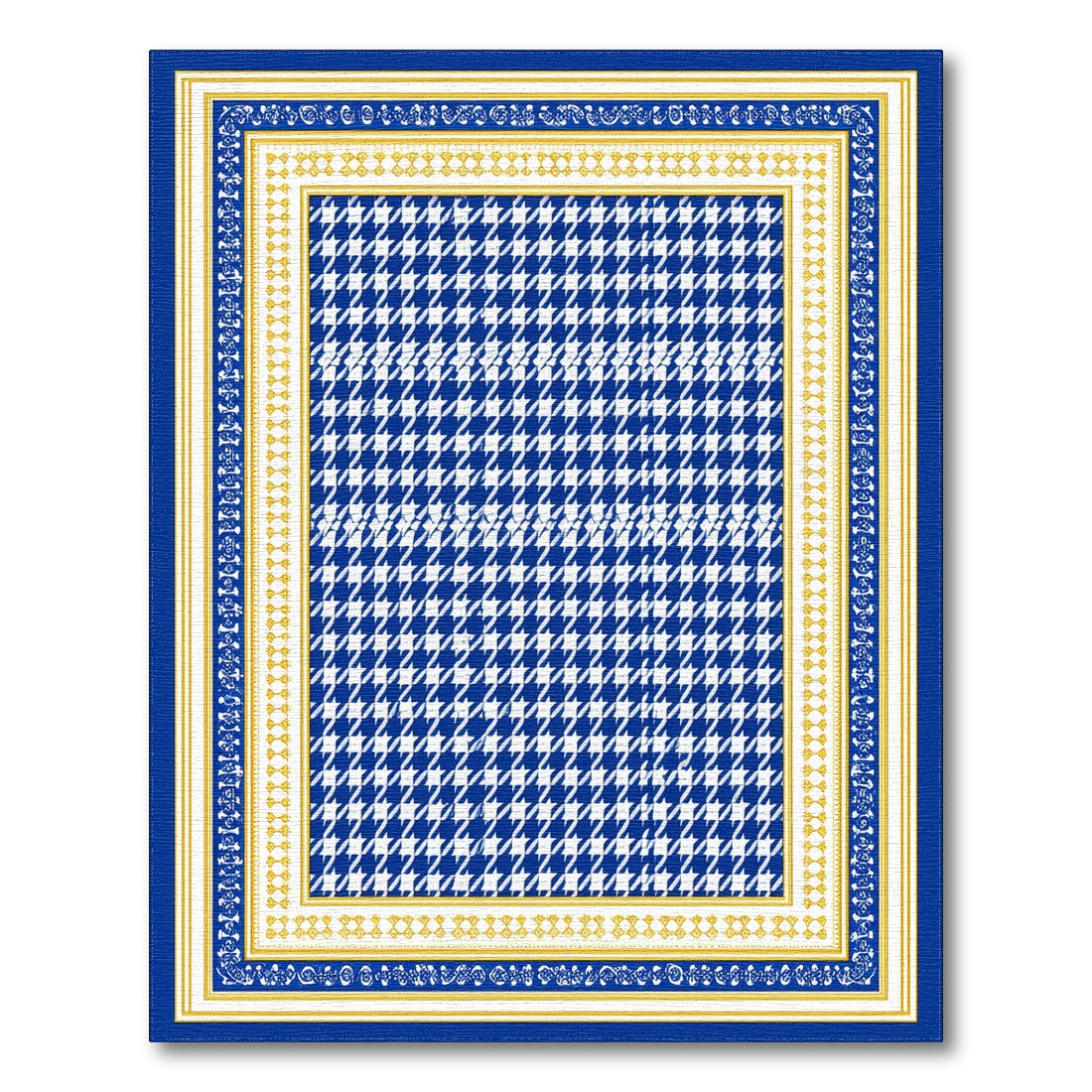 Blue Geometric Houndstooth Area Rug