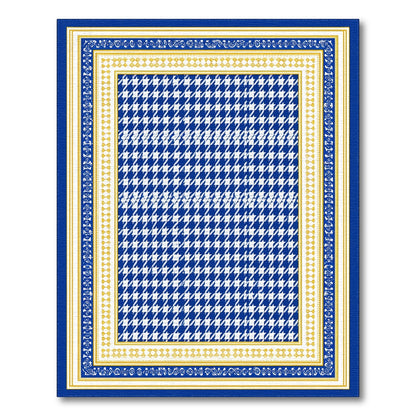 Blue Geometric Houndstooth Area Rug