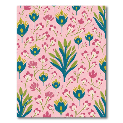 Pink Floral Arrangement Art Deco Rug