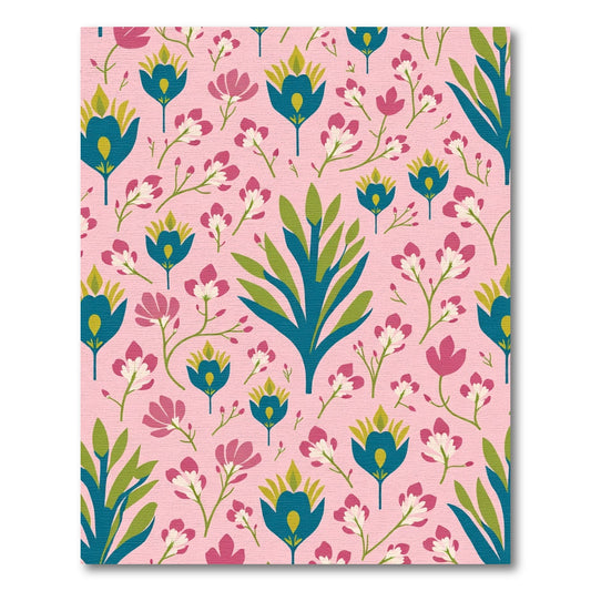 Pink Floral Arrangement Art Deco Rug