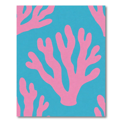 Bright Pink Coral Blue Sea Abstract Rug