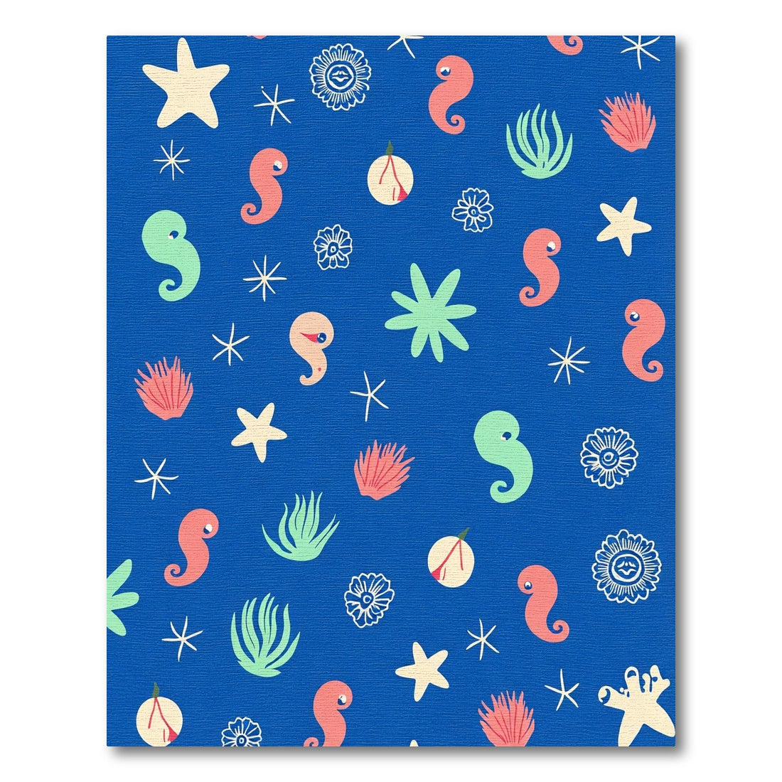 Whimsical Sea Life Coral Stars Rug