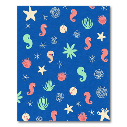 Whimsical Sea Life Coral Stars Rug