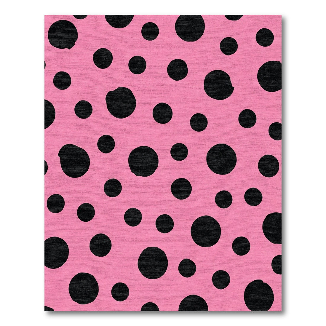 Playful Pink Black Polka Dots Rug