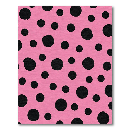 Playful Pink Black Polka Dots Rug