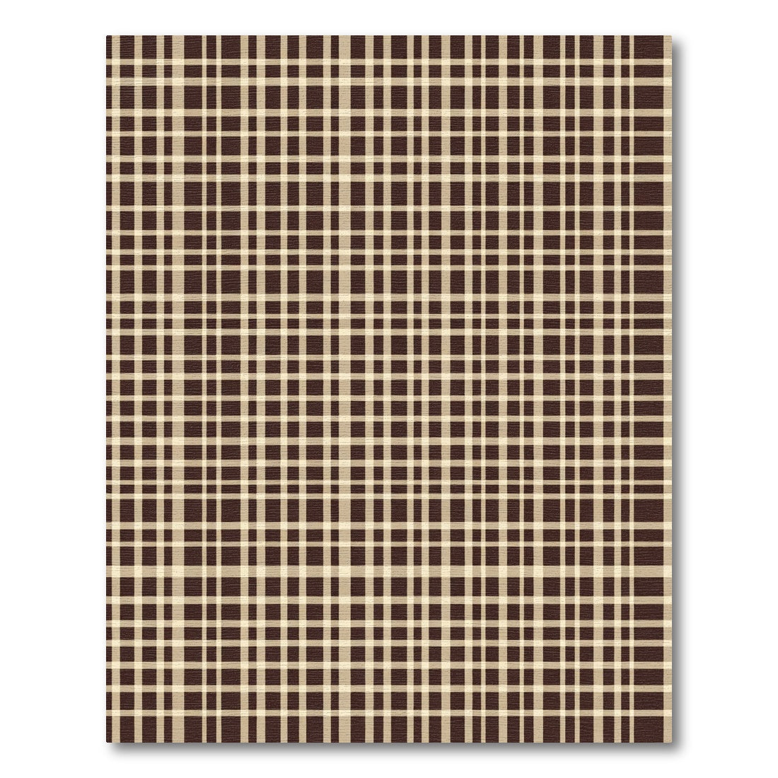 Brown White Classic Plaid Tartan Rug