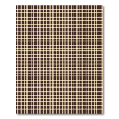 Brown White Classic Plaid Tartan Rug